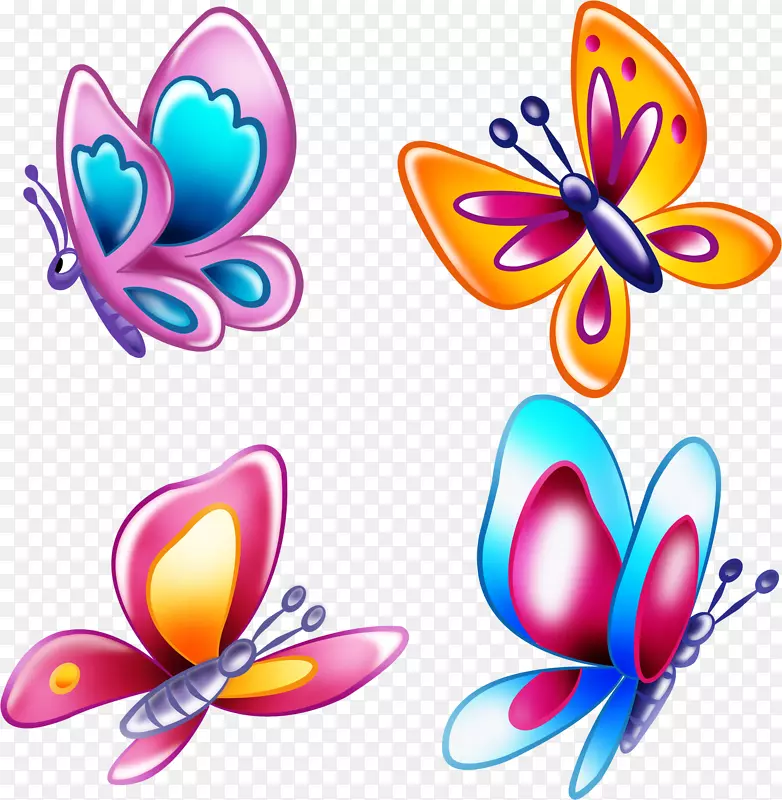 昆虫蝴蝶和飞蛾摄影剪辑艺术-卡通蝴蝶仙女