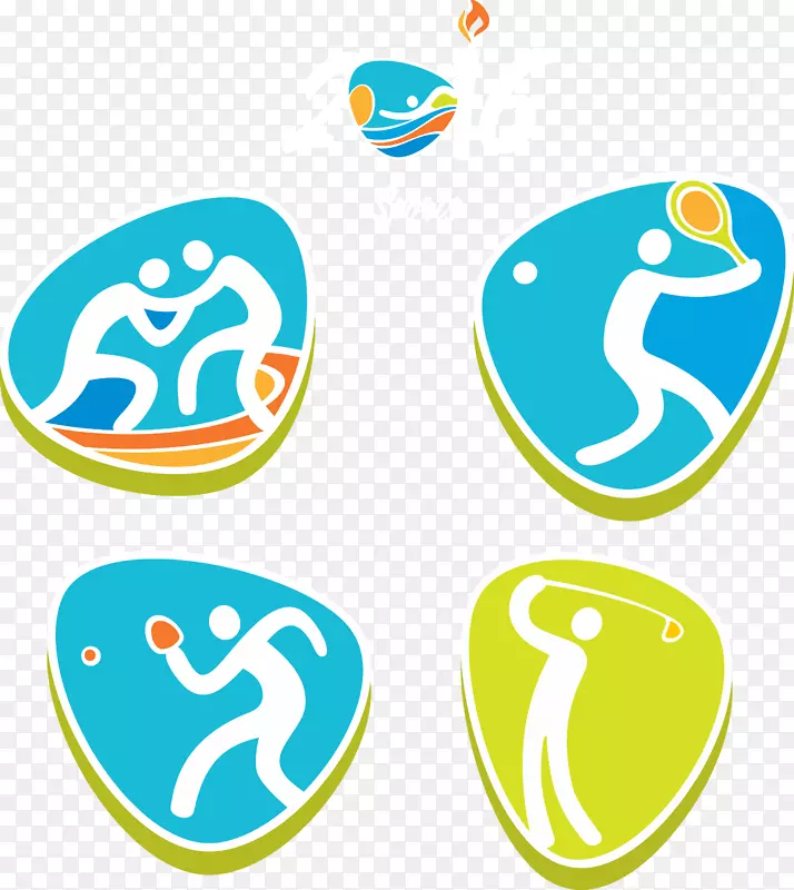 奥林匹克运动会剪影图标-2016年里约奥运会体育图标