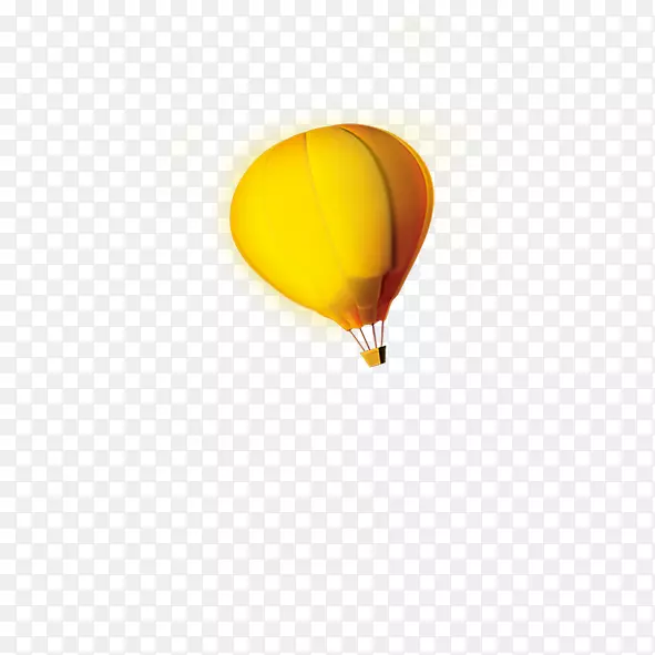 飞行热气球.飞行的黄色热气球