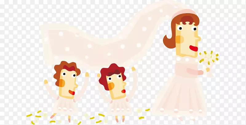卡通新娘结婚插画-仙女丘比特