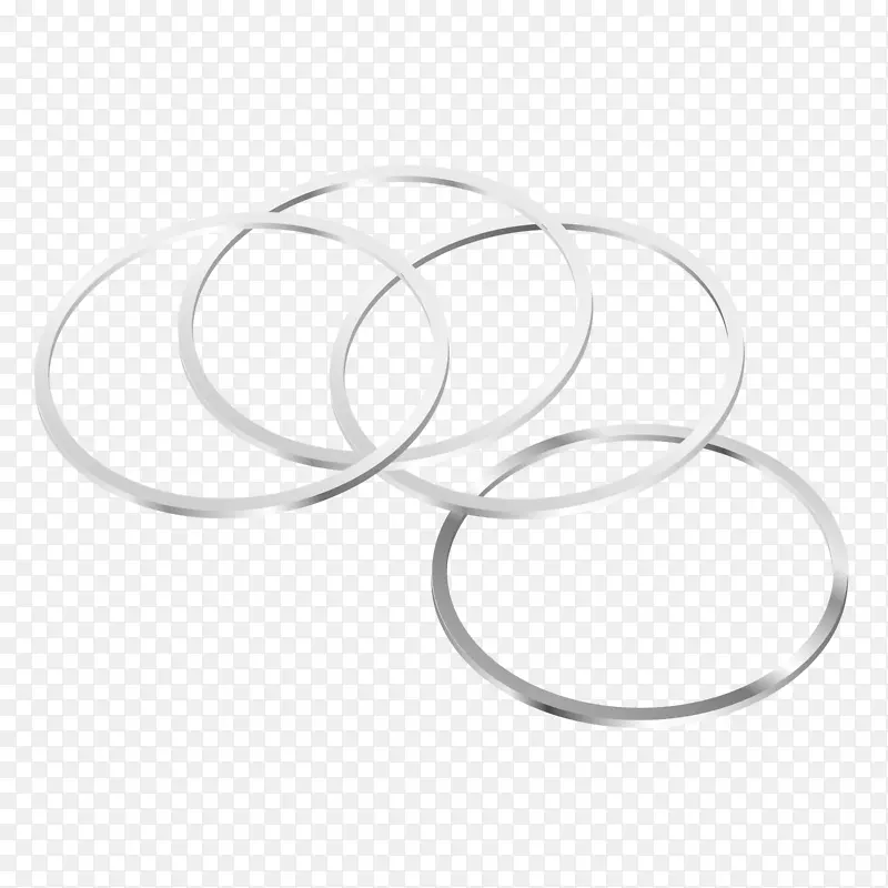 白色品牌圆形图案银铁环