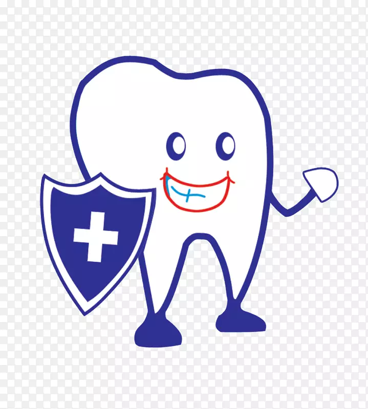 牙科牙石卡通-保护牙齿