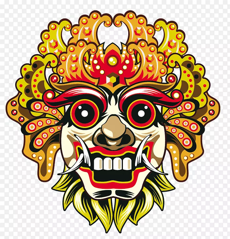 巴厘岛巴龙面具-酋长脸