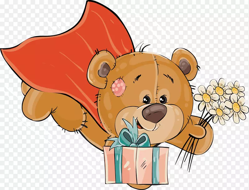 超人插图-礼物超人熊