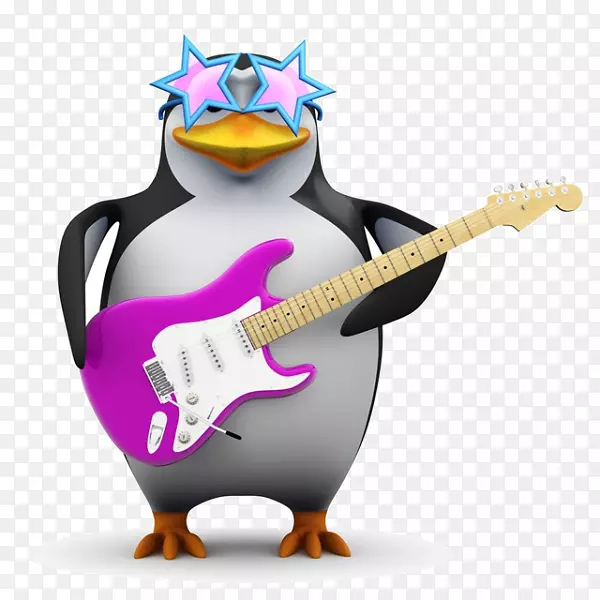 谷歌企鹅搜索引擎优化谷歌搜索谷歌熊猫卡通企鹅弹吉他