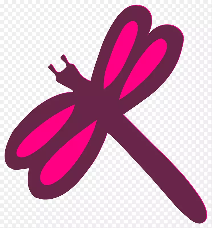 剪影画插图-紫色蜻蜓