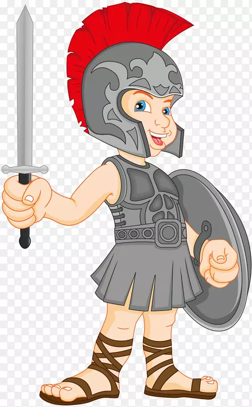 角斗士-免费剪贴画-可爱罗马战士形象的材料