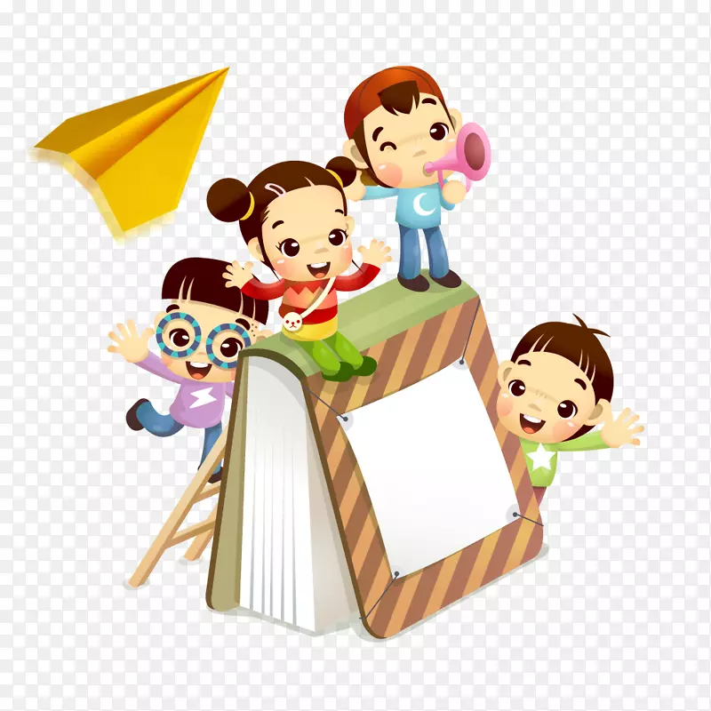 海报暑假-儿童纸飞机