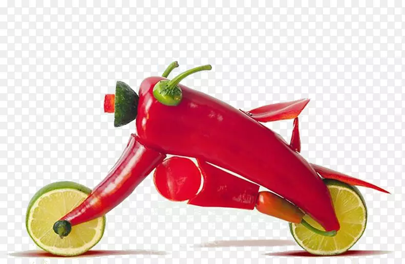 视觉艺术水果雕塑食物艺术家-创意摩托车柠檬胡椒