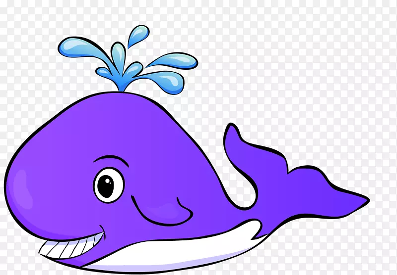 海洋海洋生物剪辑艺术-卡通蓝鲸
