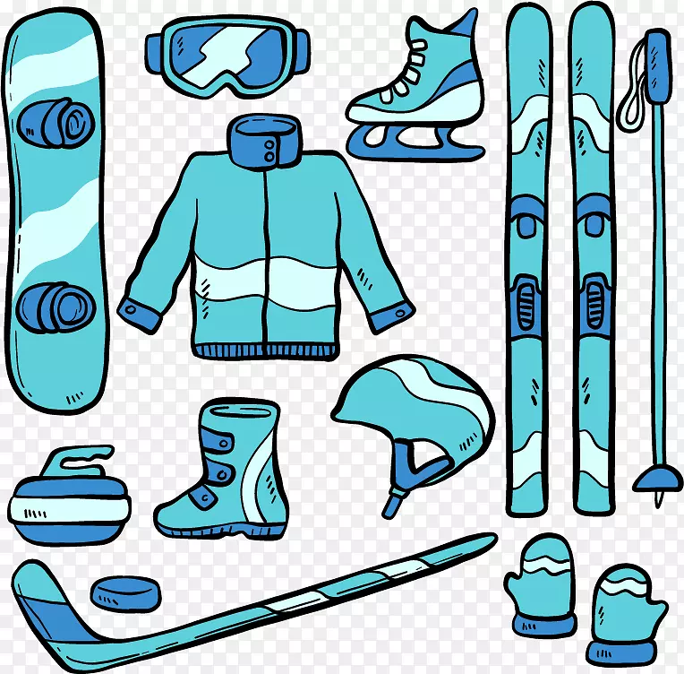 滑雪冬季运动滑雪服-蓝色滑雪服