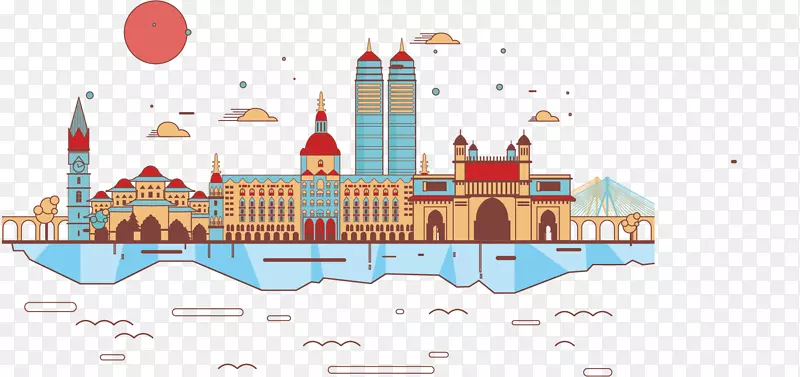 孟买剪影插图-游戏公园