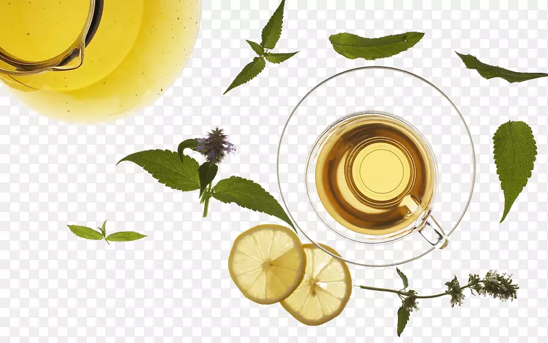 绿茶冰茶饮微软PowerPoint橙汁玻璃片