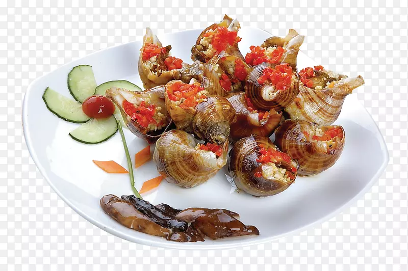 海鲜美食-烤海螺