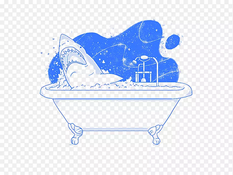 平面设计数字绘画数字艺术插图.浴缸