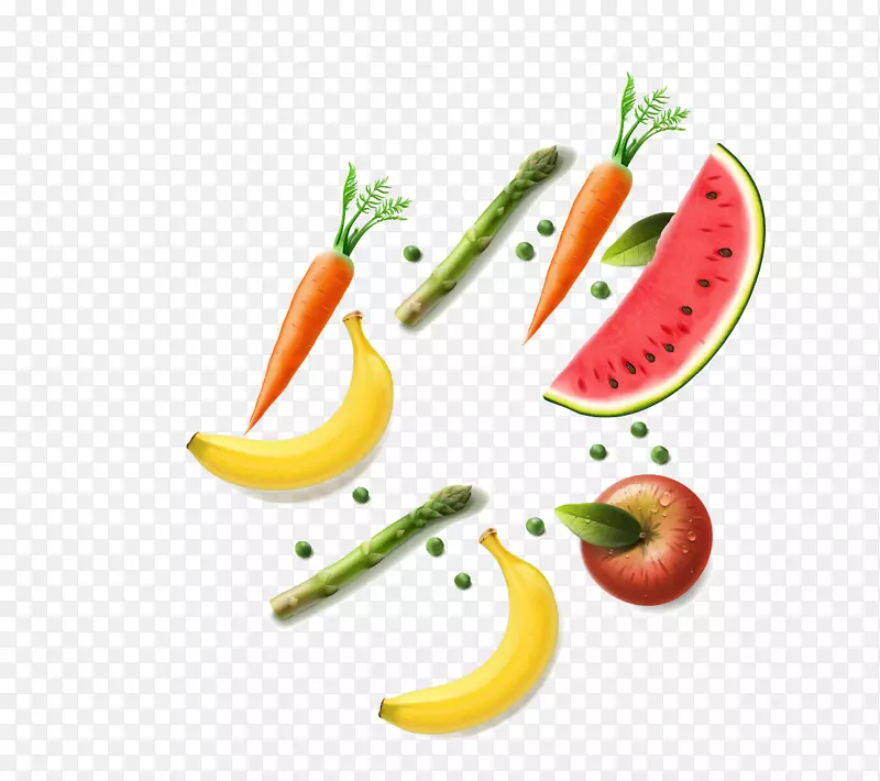 水果组合，无水果蔬菜-西瓜