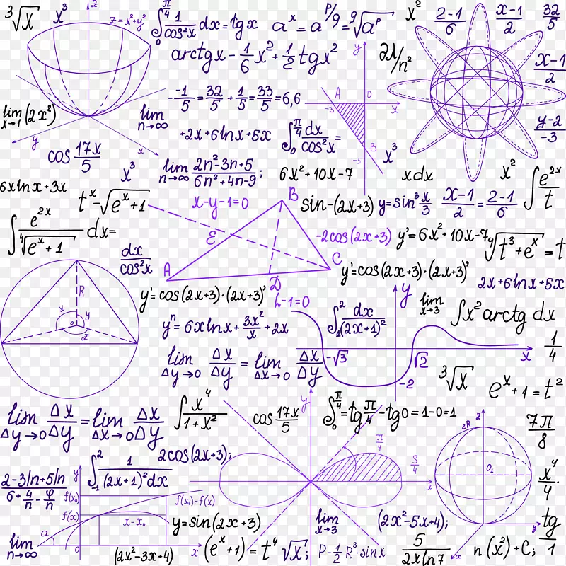 纸数学公式科学紫色数学注释
