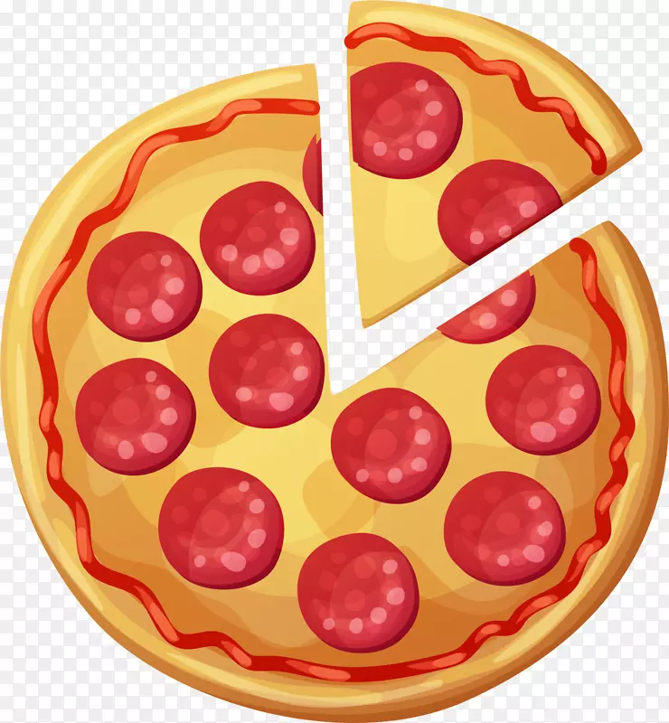 意大利比萨菜快餐意大利辣香肠卡通披萨图案