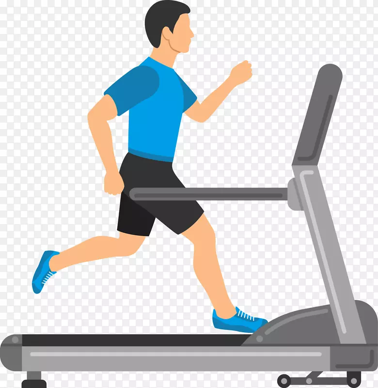 运动图标-男子健身跑步机材料