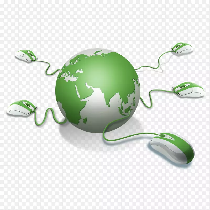 计算机鼠标-抽象绿色地球鼠标