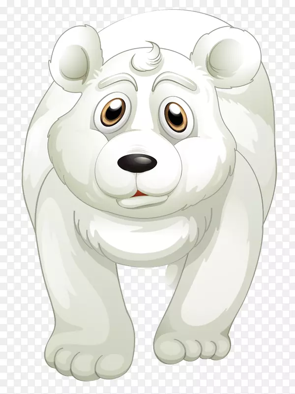 北极熊棕熊插图卡通北极熊