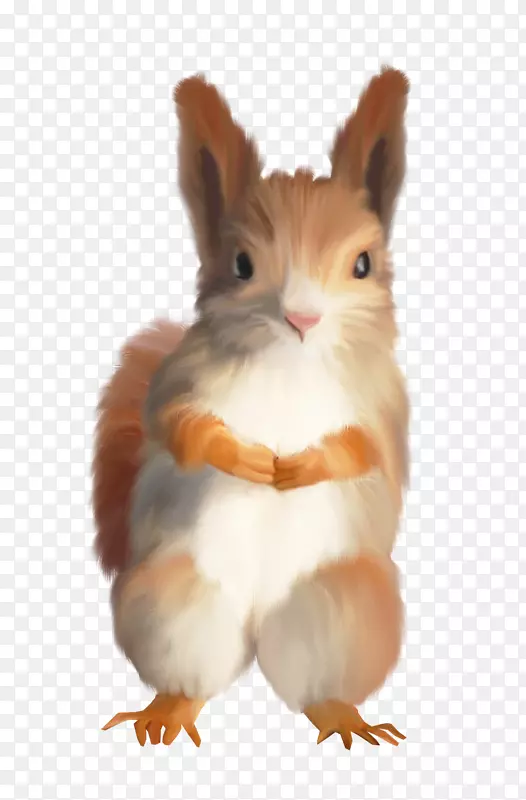 树松鼠家养兔夹艺术棕色松鼠
