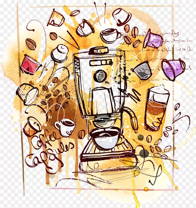 咖啡机咖啡杯咖啡机和咖啡杯