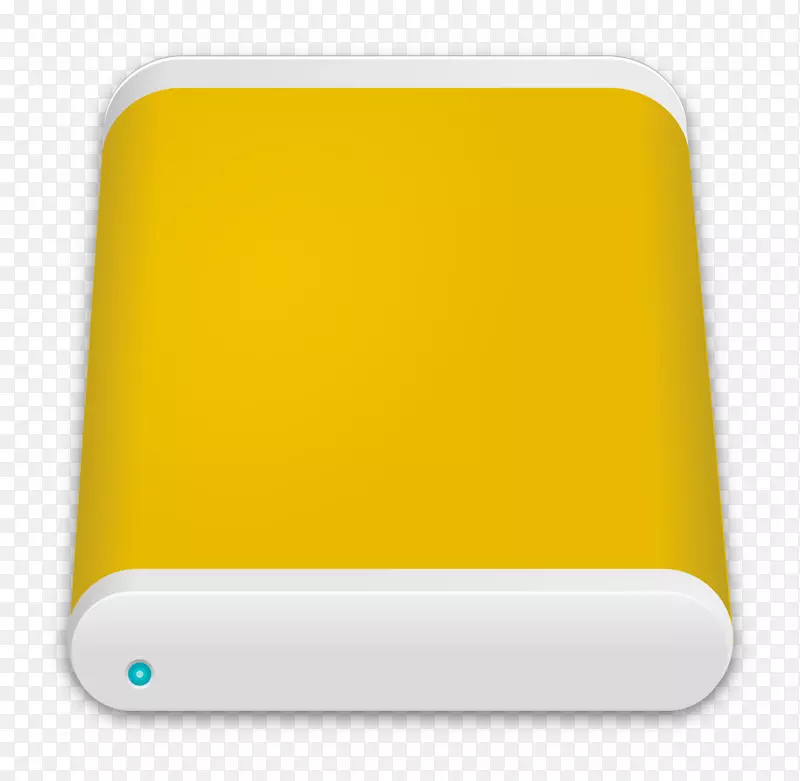 硬盘驱动器磁盘存储像素图标-黄色移动硬盘