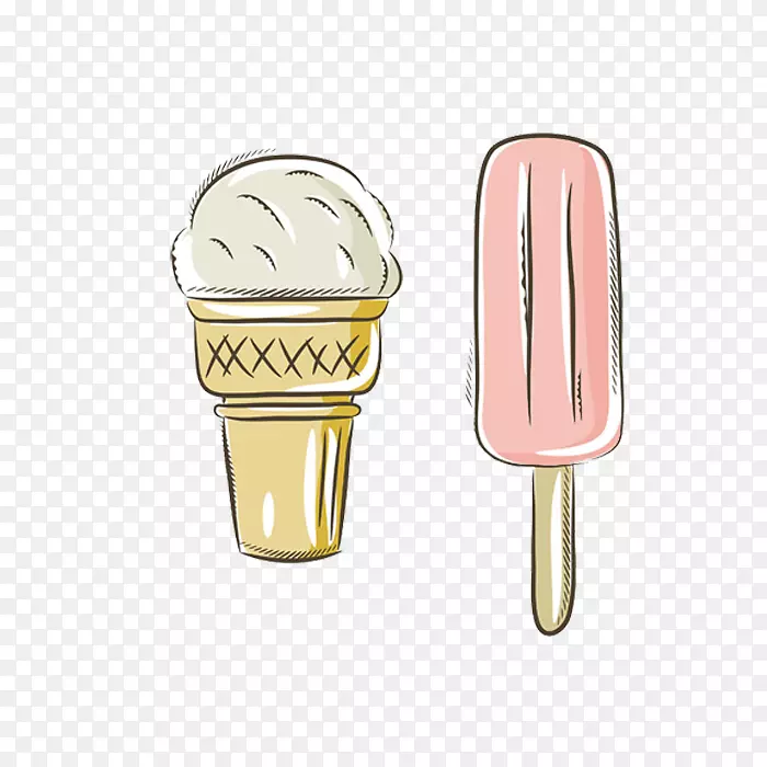 冰淇淋筒冰淇淋蛋糕卡通-创意冰淇淋