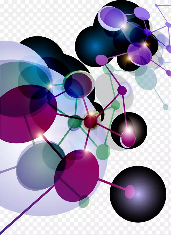 分子几何分子-彩色分子