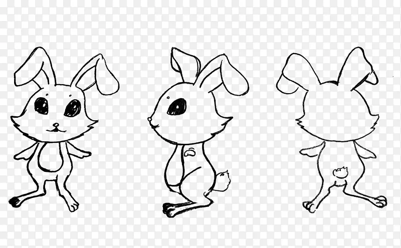 兔夹艺术-兔子正面背面图案