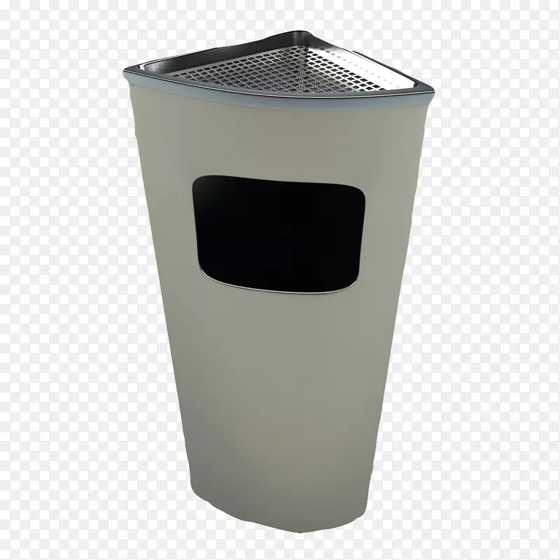 花盆-灰色三角透气垃圾桶