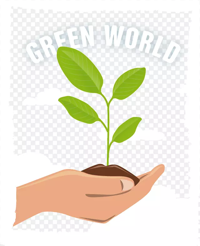叶指植物茎替代保健服务剪贴画.绿色地球