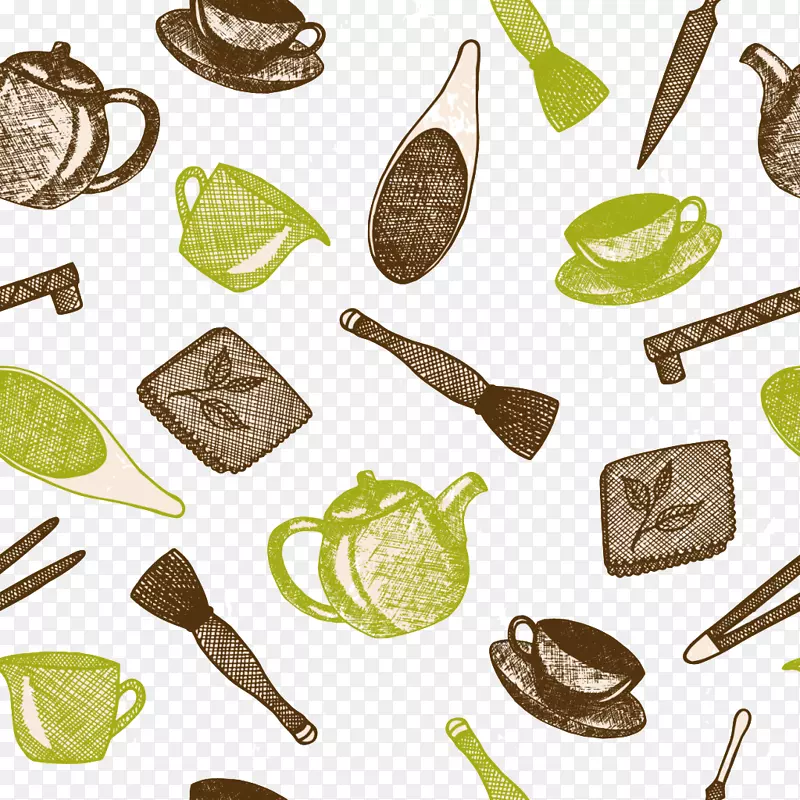 厨房茶壶插图.厨房工具图案