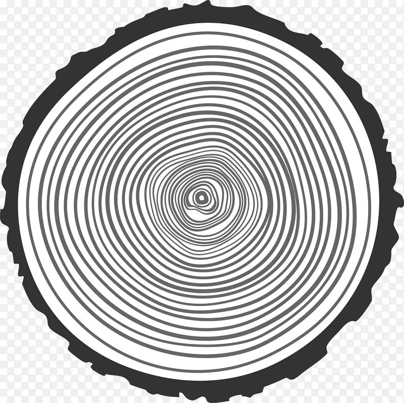 木材插图.手工绘制的圆环