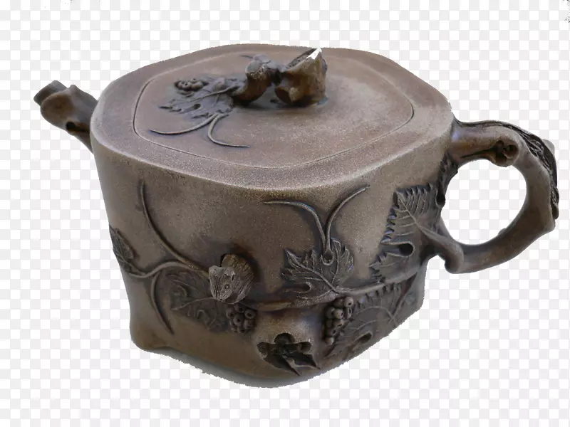 茶壶陶器盖杯葡萄松鼠茶壶