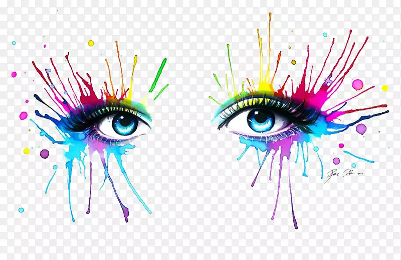 绘画眼睛艺术彩虹-彩虹