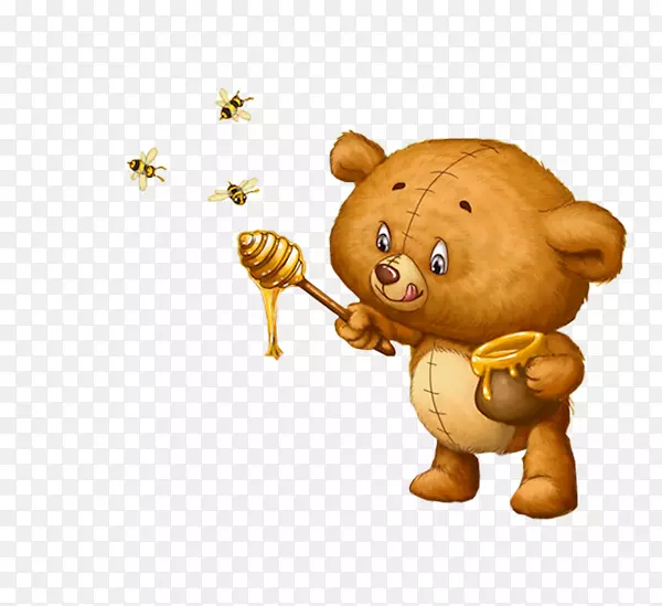 绘制土坯插图-蜂蜜熊