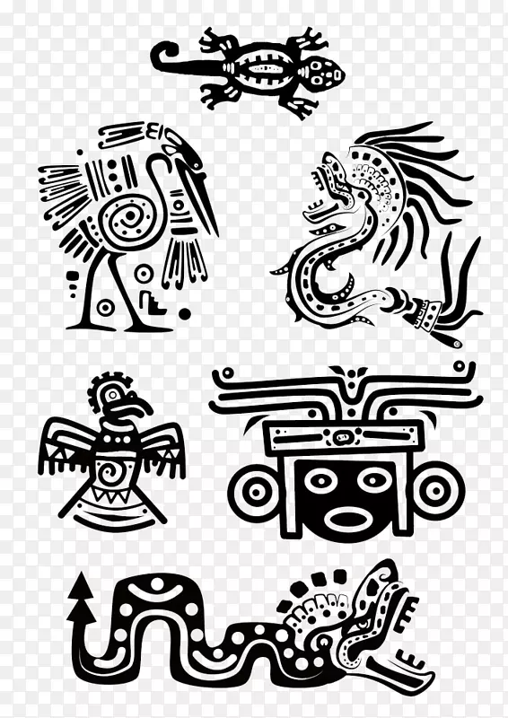 玛雅文明纹身阿兹特克象征古玛雅艺术古埃及动物