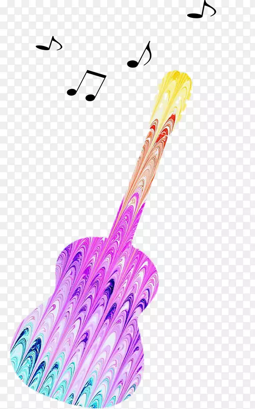 吉他水彩画音乐音符创意水彩吉他