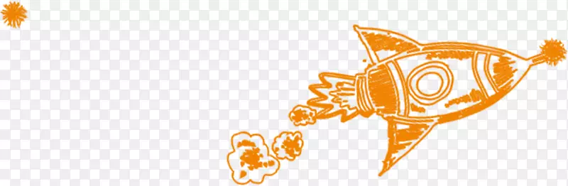 火箭绘图剪辑艺术-橙色卡通火箭