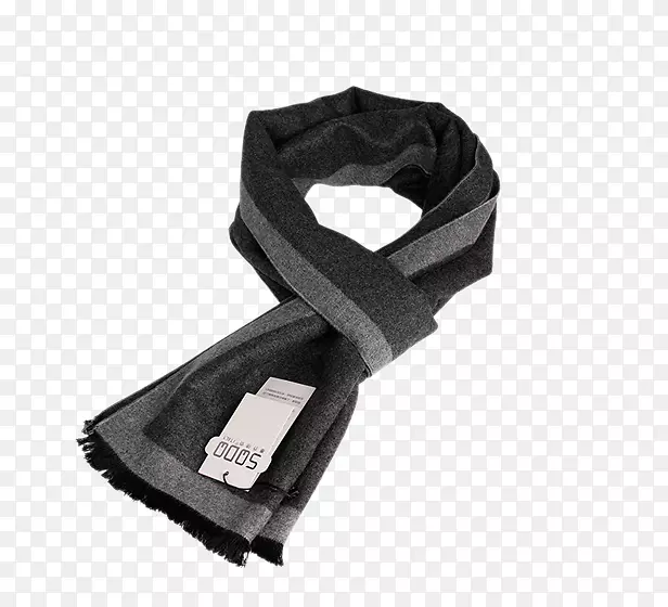 围巾-英国丝织丝绸，黑色和灰色商务男士围巾
