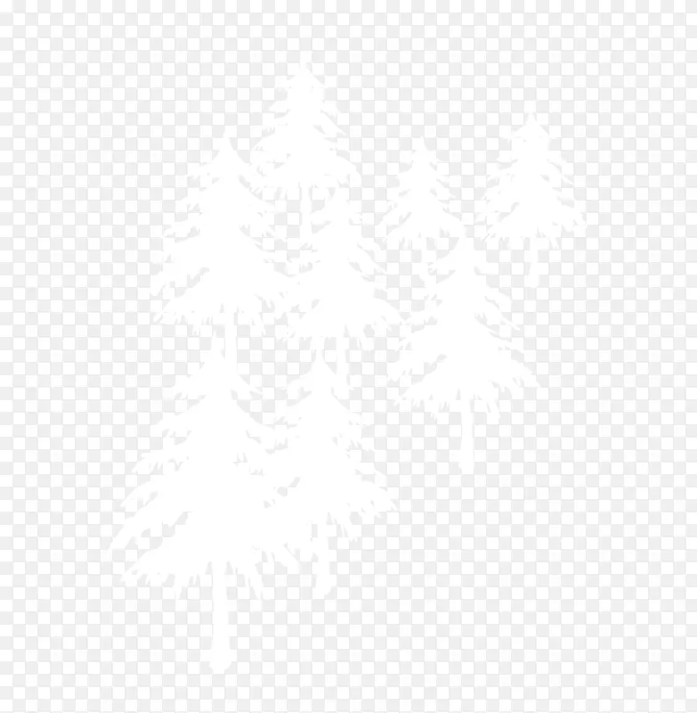 白色黑角图案-雪树