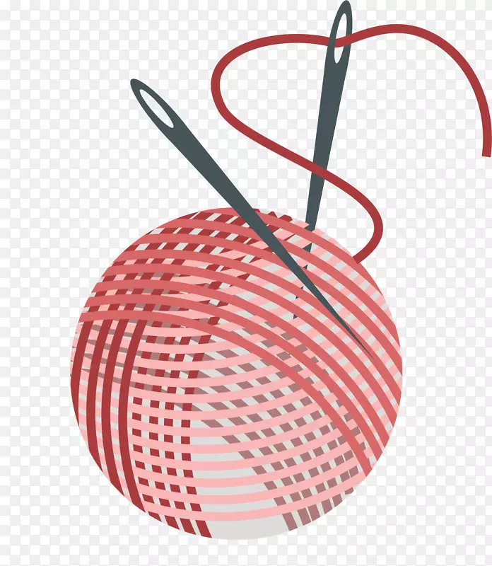 缝纫针刺绣图案.红色线圈和刺绣针