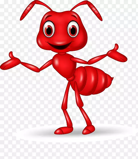 蚂蚁卡通免版税插图-卡通红蚂蚁