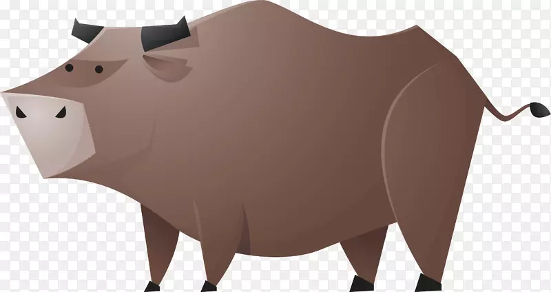 牛牛犊-棕色牛载体