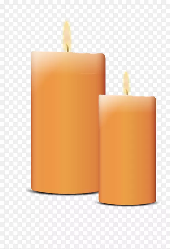 蜡烛土坯插图-橙色蜡烛