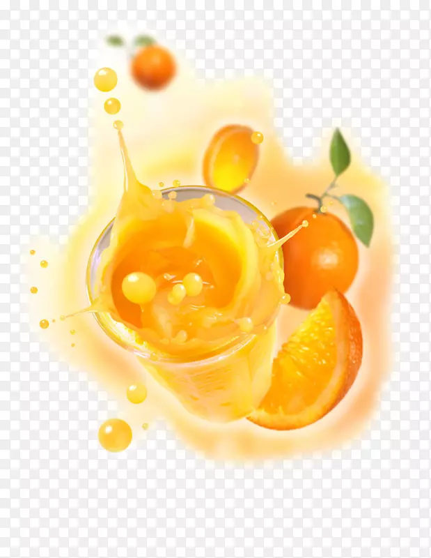 橙汁苹果汁瓶-创意海报创意果汁饮料