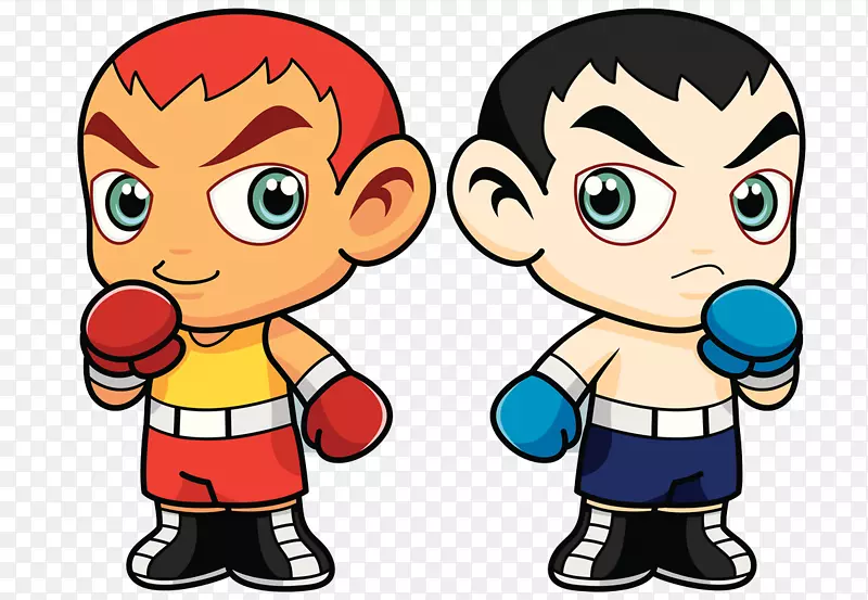 拳击卡通片泰式绘画-拳击儿童插图
