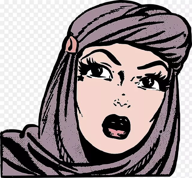 卡通女性插图-阿拉伯女性卡通